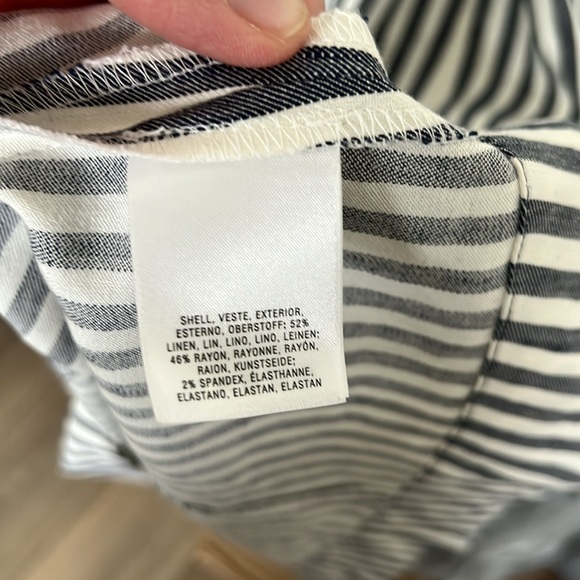 Maeve Blue/White Fowler Striped Midi dress with belt by Anthropologie - Picture 6 of 10